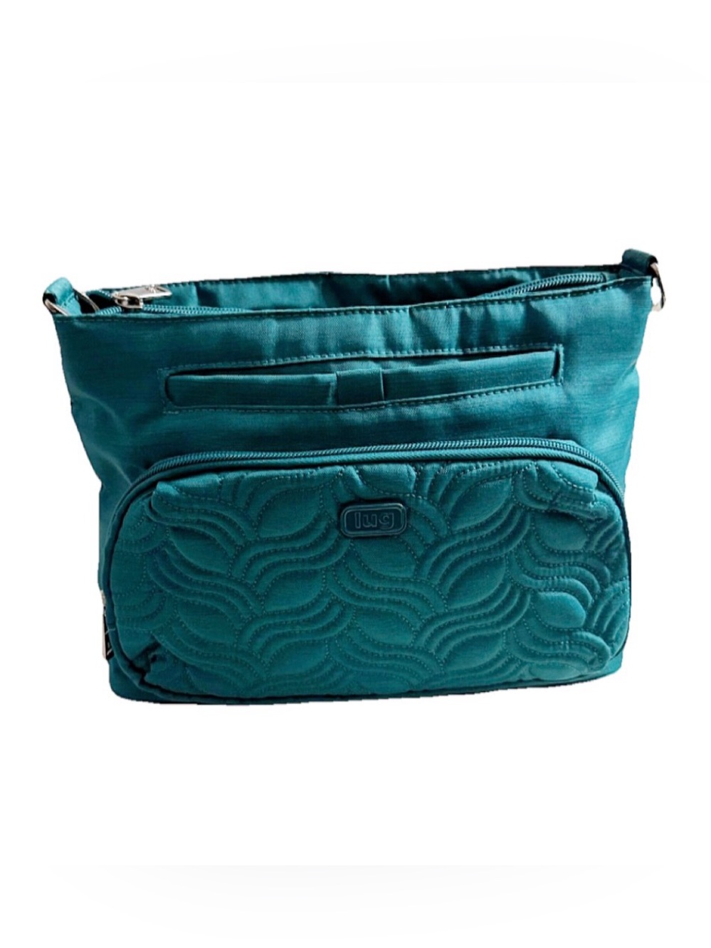 Lug Samba RFID Crossbody Bag Teal Quilted Travel Purse Organizer Missing Strap